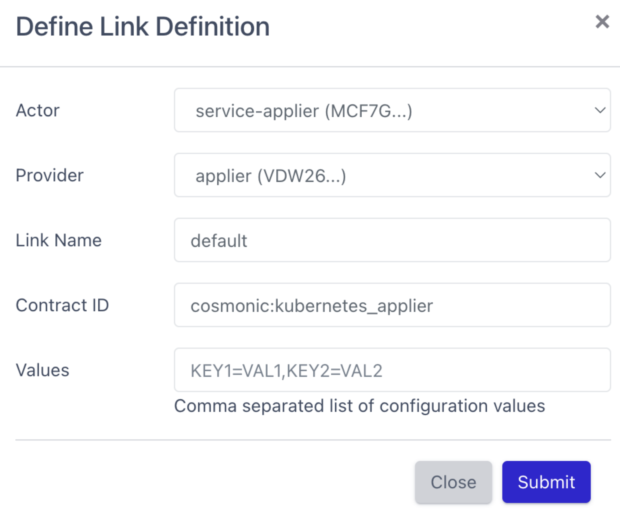 link definition kubernetes applier setup